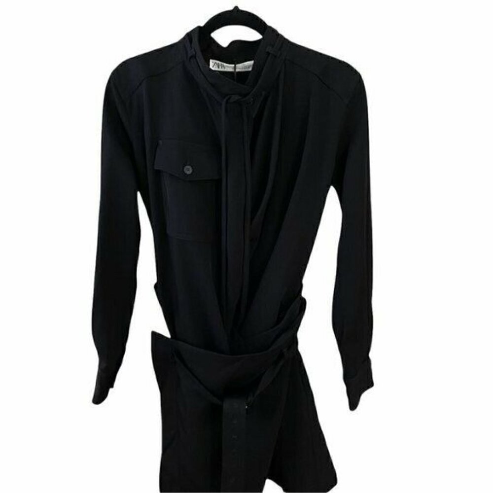 SALE NWT Zara Studio RARE Limited Edition Black Overlay Mini Dress Medium - Picture 8 of 13